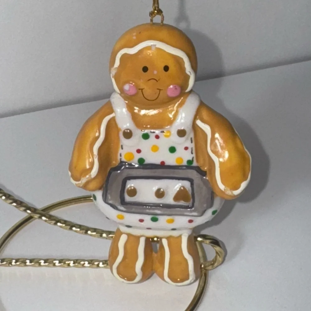 Kurt Adler GINGERBREAD BAKER JINGLE  BELLS Christmas Ornaments 3